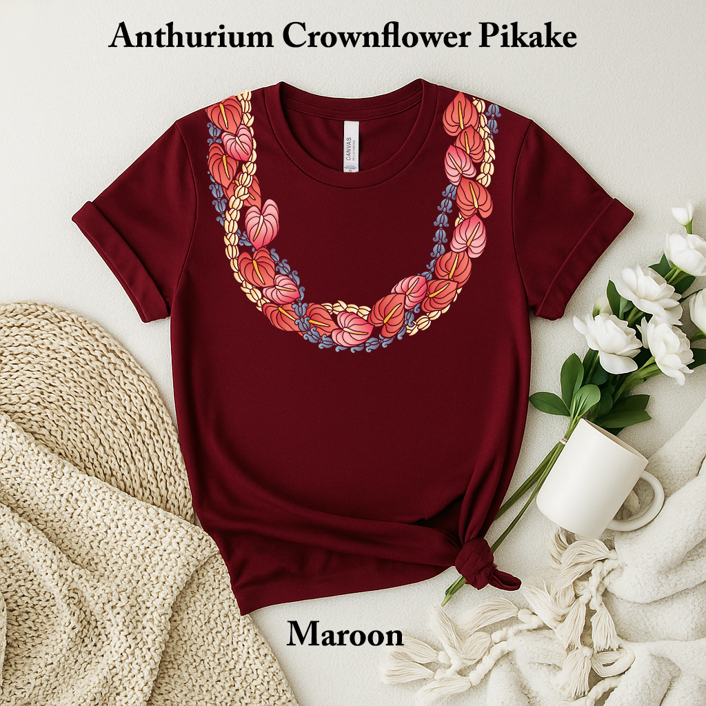 Anthurium Crownflower Pikake Lei T-Shirt