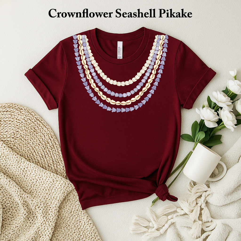 🌊 Crown flower Seashell Pikake Lei T-Shirt