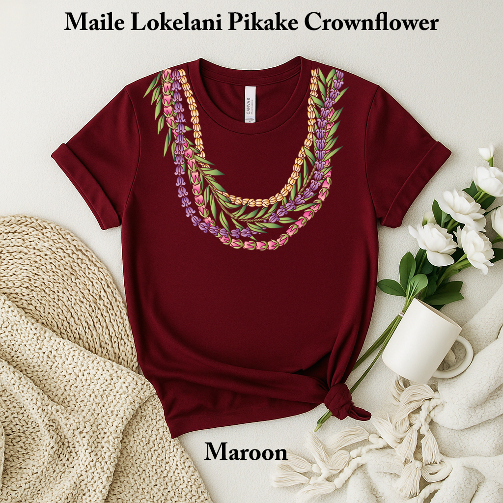 Maile Lokelani Pikake Crown Flower Lei T-Shirt