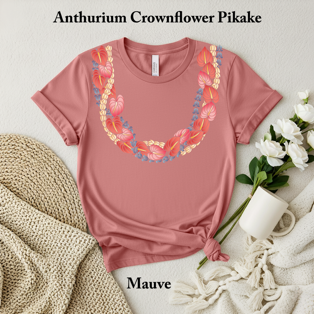 Anthurium Crownflower Pikake Lei T-Shirt