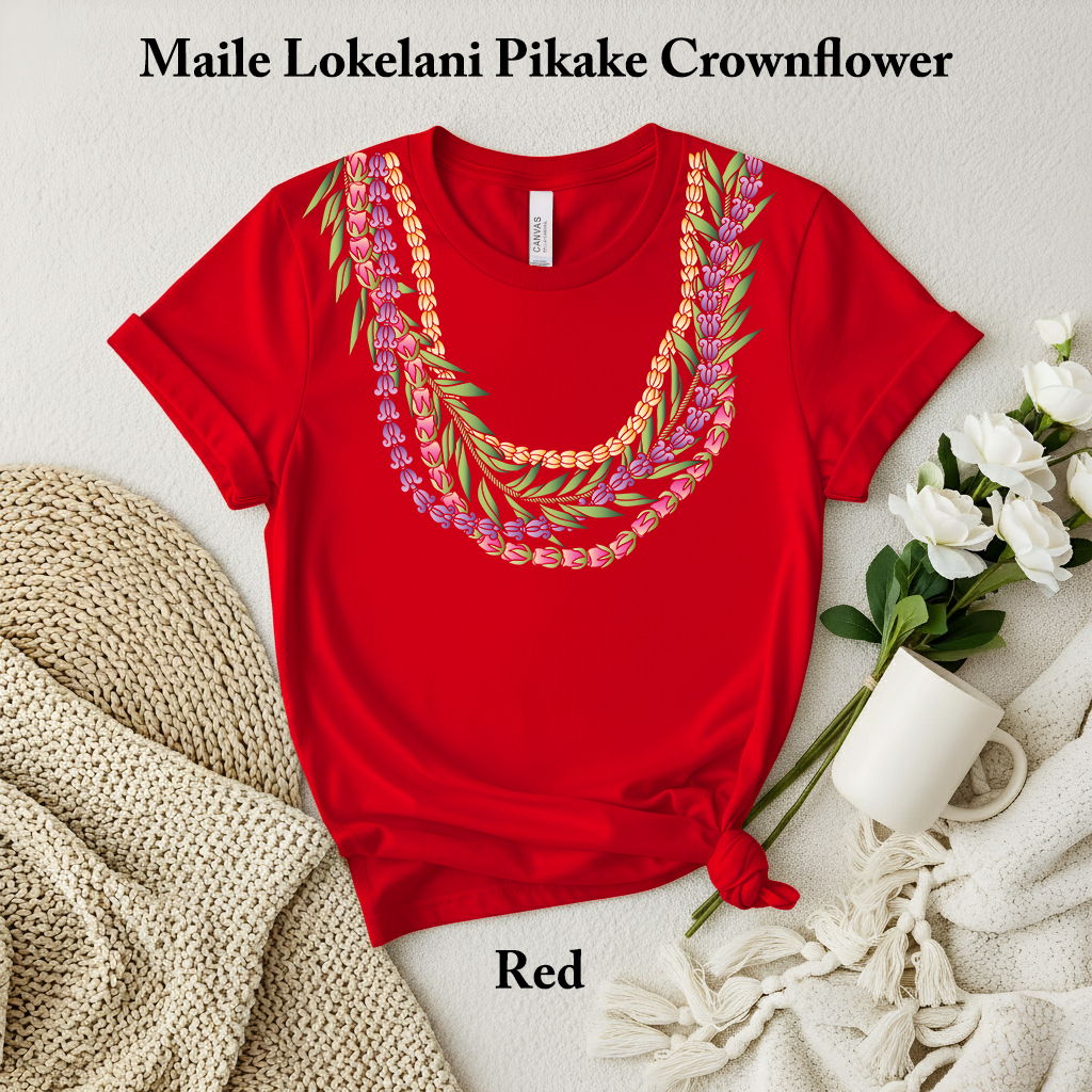 Maile Lokelani Pikake Crown Flower Lei T-Shirt