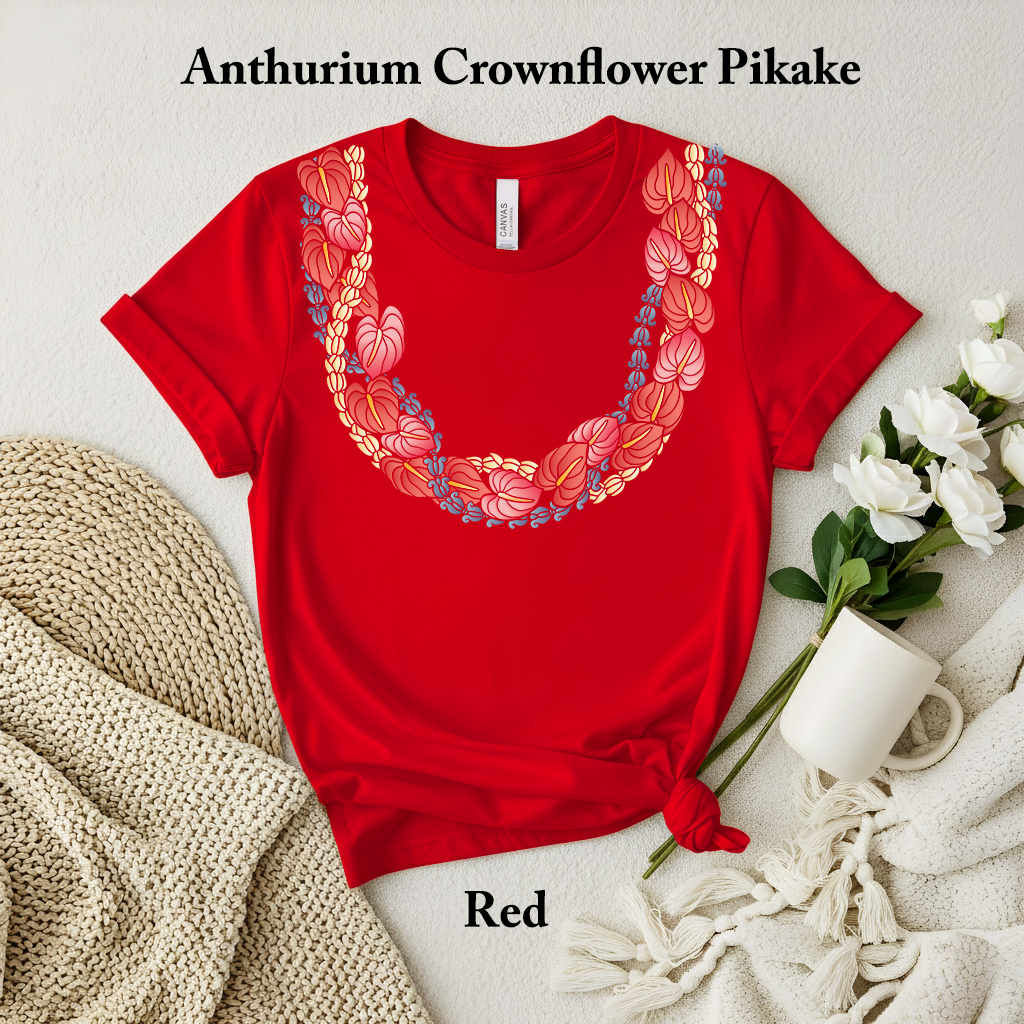 Anthurium Crownflower Pikake Lei T-Shirt