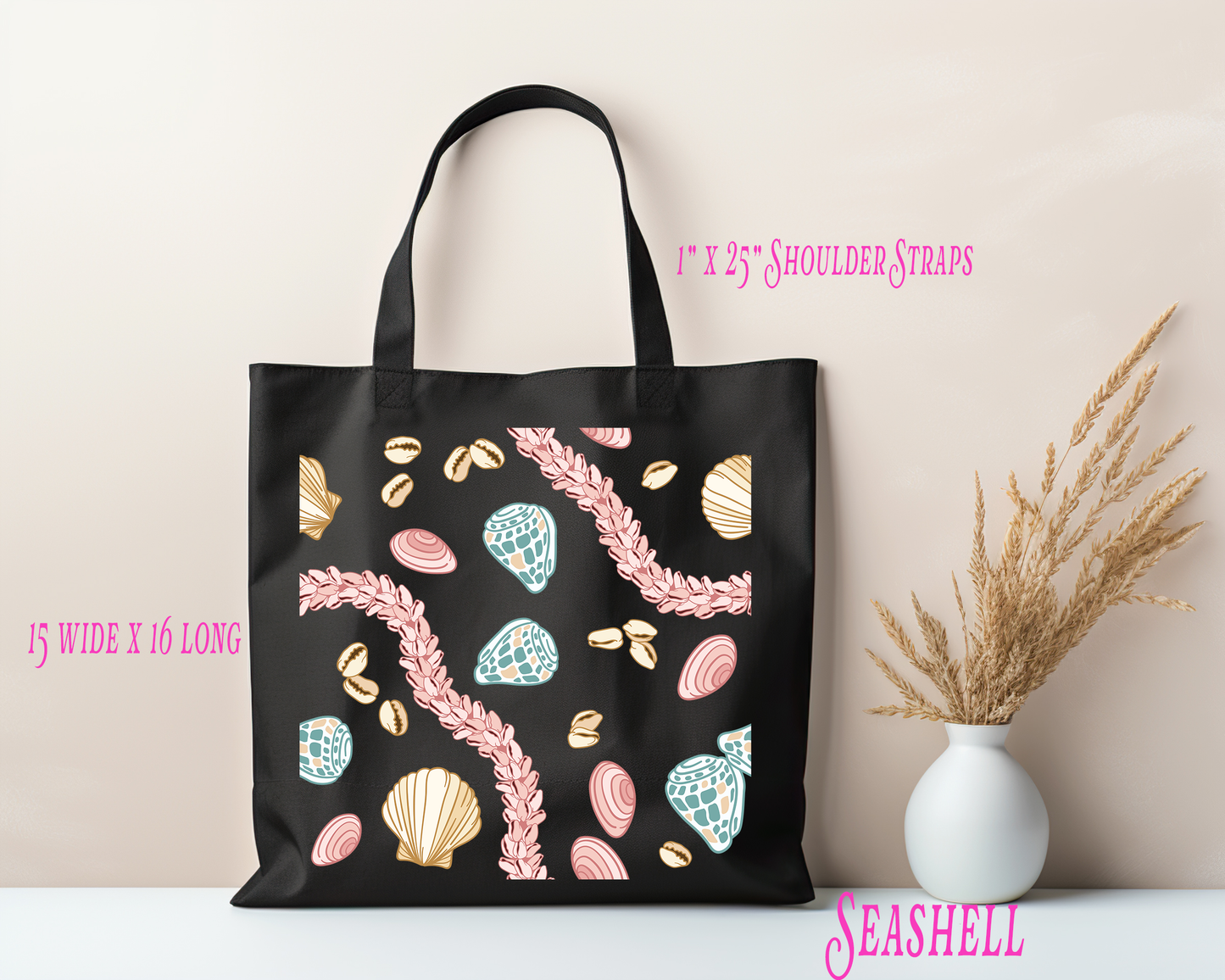 Seashell Tote Bag – Hawaiian Coastal Reusable Shoulder Tote