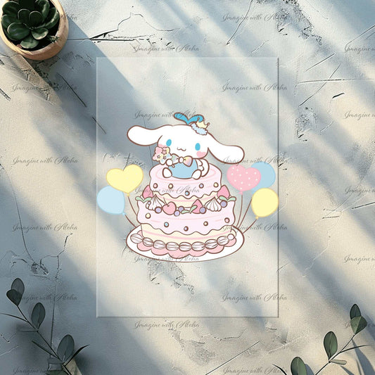 Cinnamoroll Cake Ready to Press Heat Transfer - Imagine With Aloha