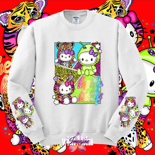 Colorful Hello Kitty Character Sweatshirt - Cute Animal and Alien Costumes - Imagine With Aloha