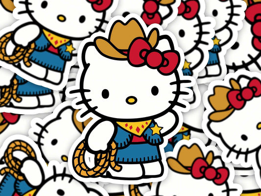 Cowgirl Hello Kitty Sticker - Imagine With Aloha