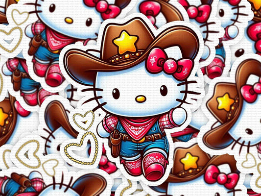 Cowgirl Hello Kitty Sticker - Imagine With Aloha