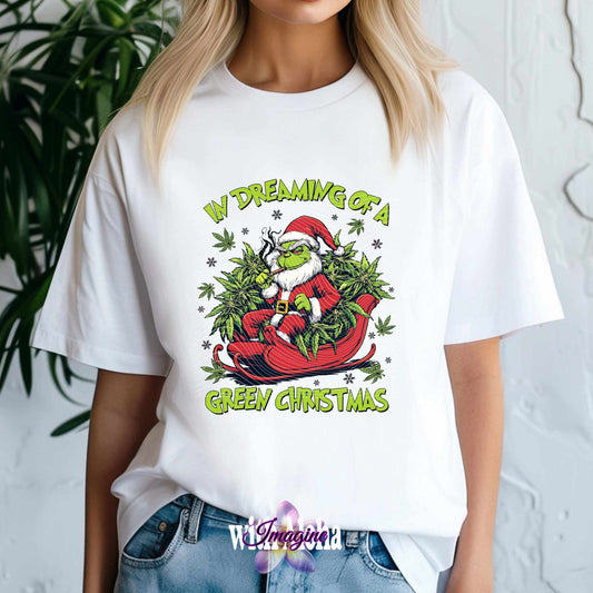 Dreaming of a Green Christmas T-Shirt | Fun Holiday Graphic Tee - Imagine With Aloha