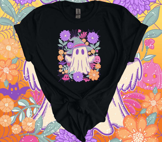 Floral Ghost Halloween T-Shirt - Imagine With Aloha