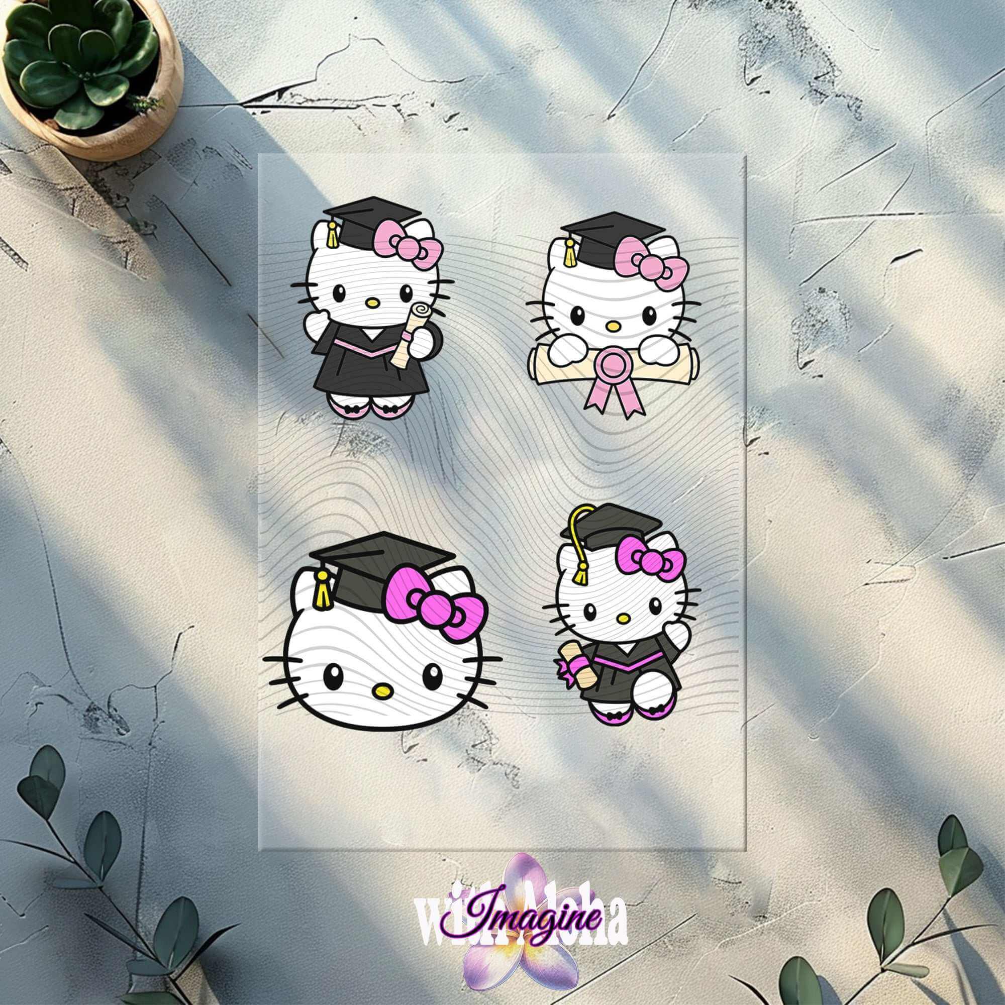 Hello Kitty Graduation DTF Transfers - Cute Designs β Imagine With Aloha