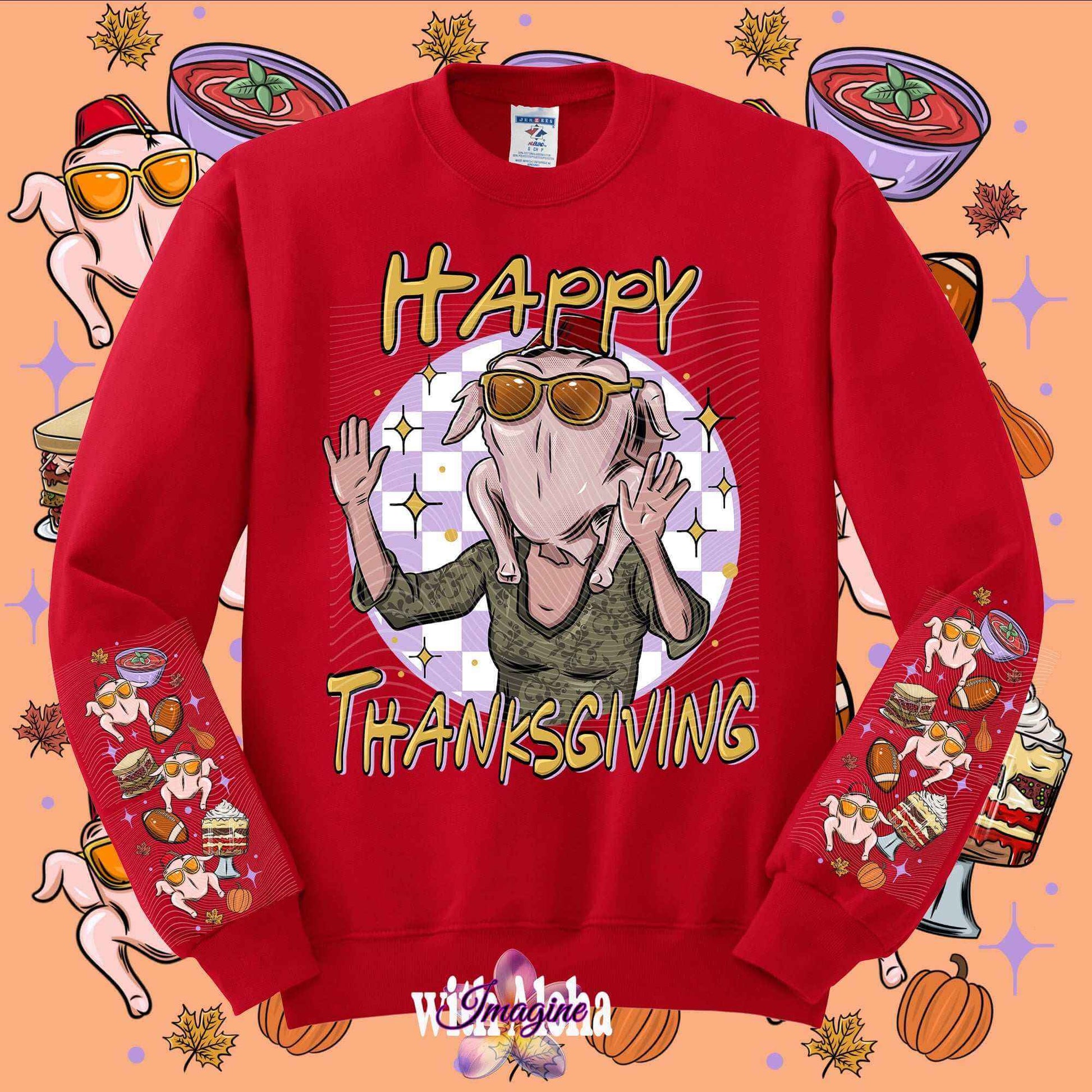 Happy Thanksgiving Turkey Head Sweatshirt – Cozy and Fun Holiday Sweater - Imagine With Aloha