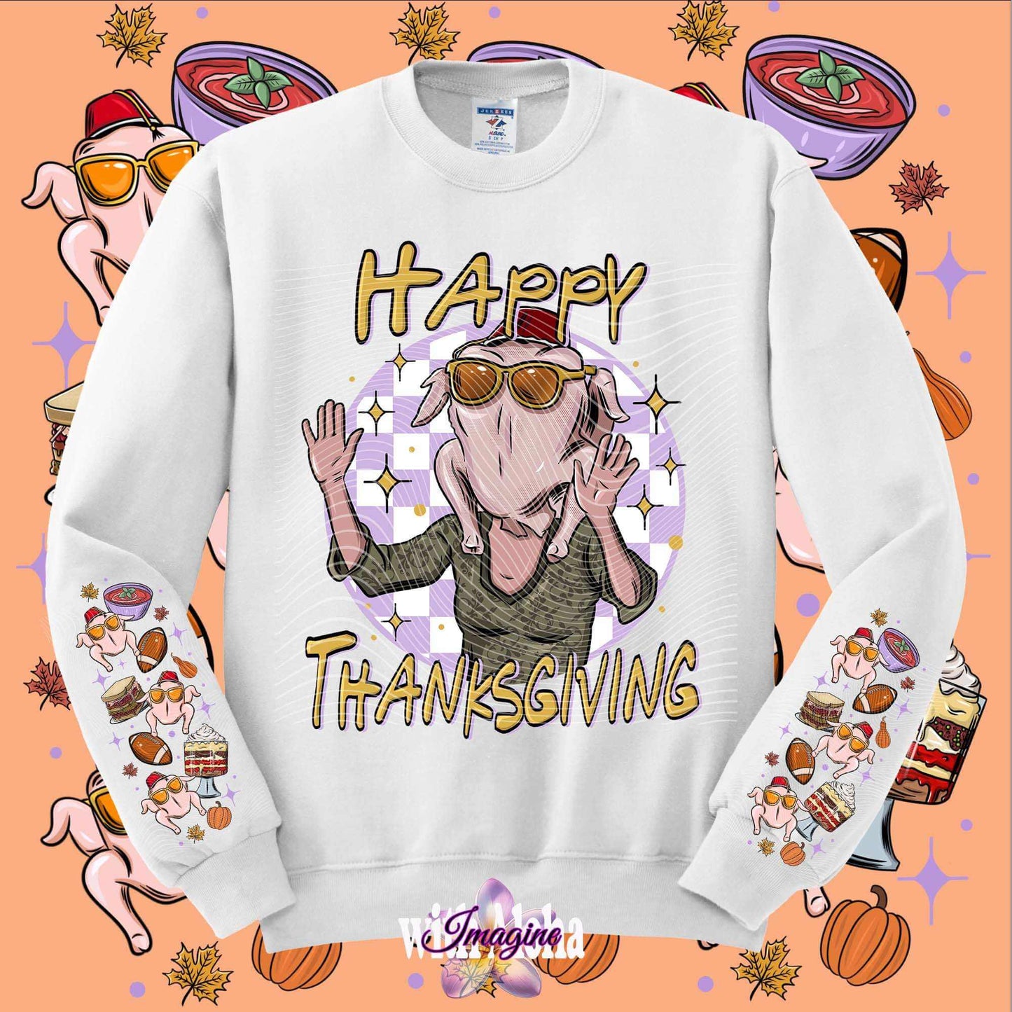 Happy Thanksgiving Turkey Head Sweatshirt – Cozy and Fun Holiday Sweater - Imagine With Aloha