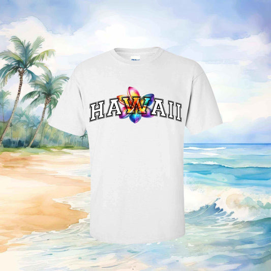 Hawaii Rainbow Plumeria T-Shirt - Imagine With Aloha