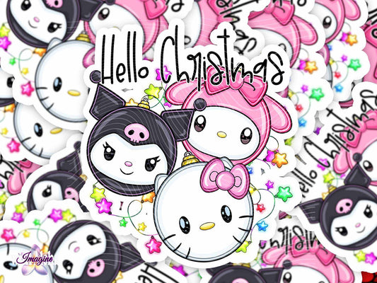 "Hello Christmas" Sticker – Cute and Festive Kawaii Holiday Stickers - Imagine With Aloha