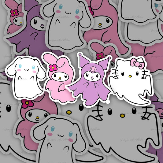 Hello Kitty and Friends Halloween Ghost Stickers - Imagine With Aloha