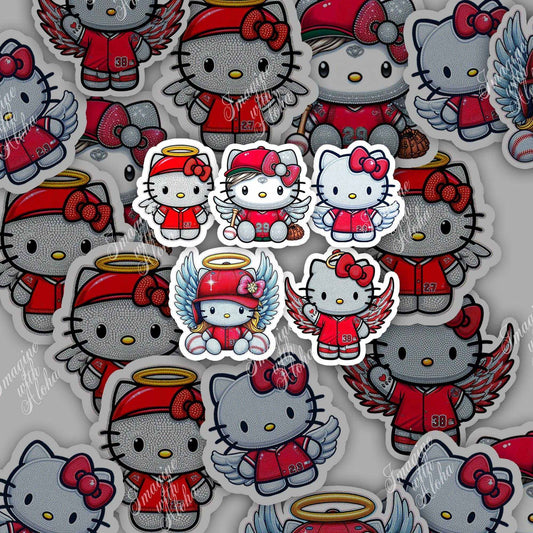 Hello Kitty Angel Baseball Sticker | Journal Stickers | Sticker Bomb | Planner Sticker - Imagine With Aloha