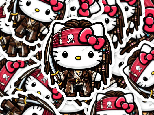 Hello Kitty as Jack Sparrow Sticker - Imagine With Aloha