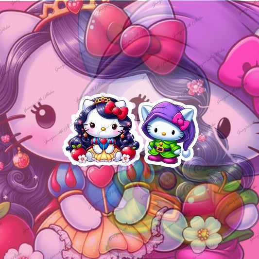 Hello Kitty as Snow White with Dopey Dwarf Sticker Set - Imagine With Aloha