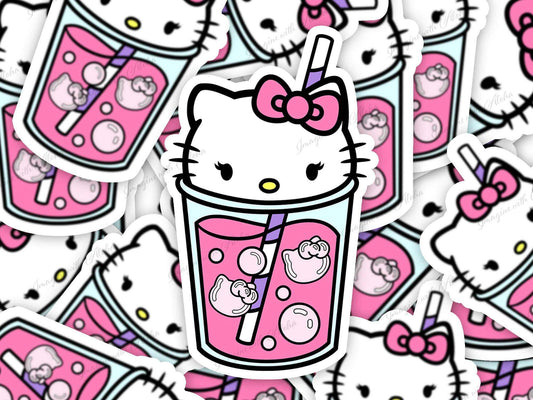 Hello Kitty Boba Sticker - Imagine With Aloha