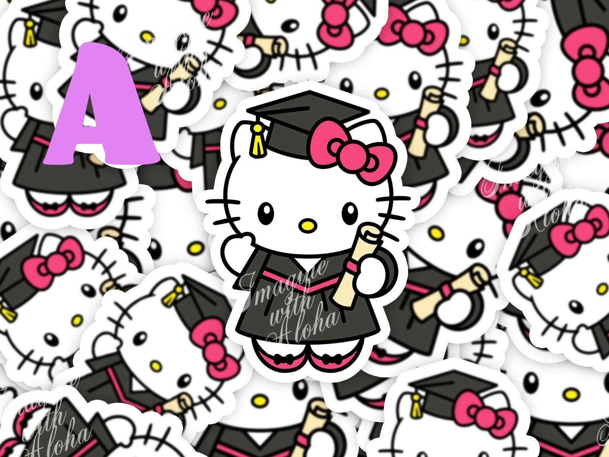 Hello Kitty Graduation Stickers | Class of 2024 | Kawaii Sticker - Imagine With Aloha