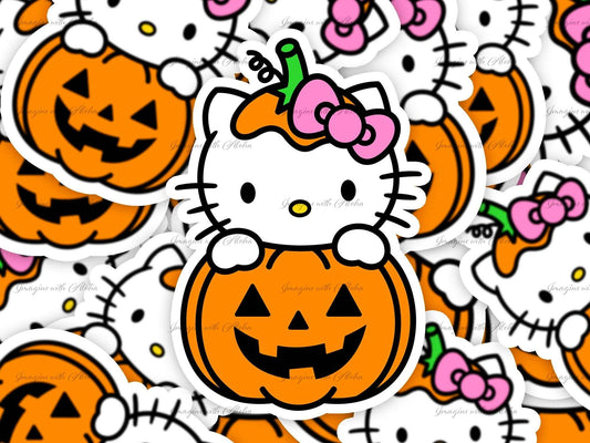 Hello Kitty Halloween Pumpkin Sticker - Imagine With Aloha