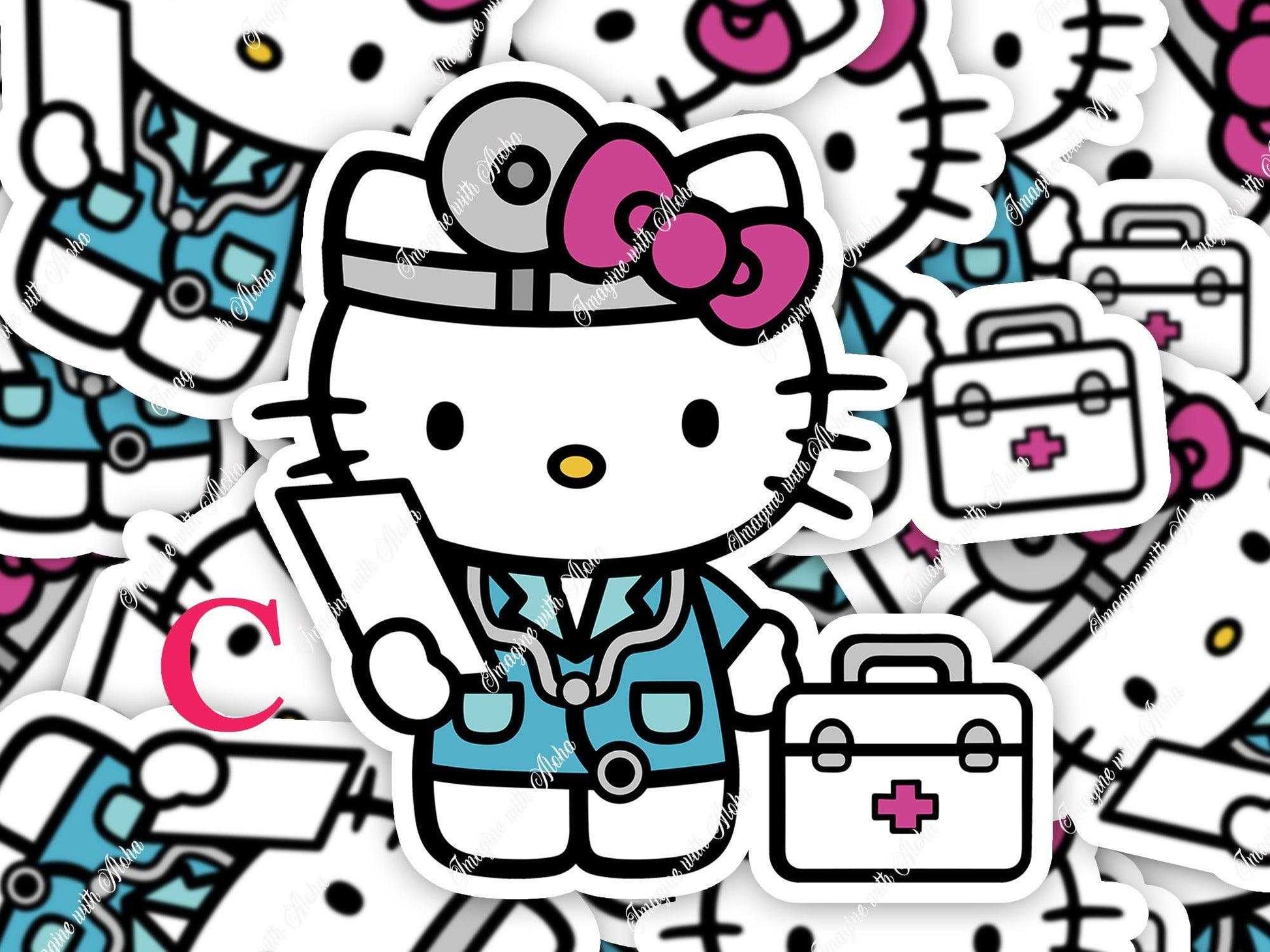 Hello Kitty Nurse Stickers - Imagine With Aloha Unique Decal - Imagine With Aloha