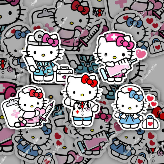 Hello Kitty Nurse Stickers , Rn Hello Kitty Sticker - Imagine With Aloha