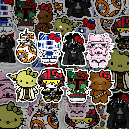 Hello Kitty Star Wars Vinyl Sticker Set - Imagine With Aloha