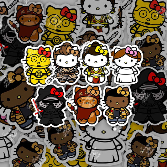 Hello Kitty Star Wars Vinyl Sticker Set - Imagine With Aloha