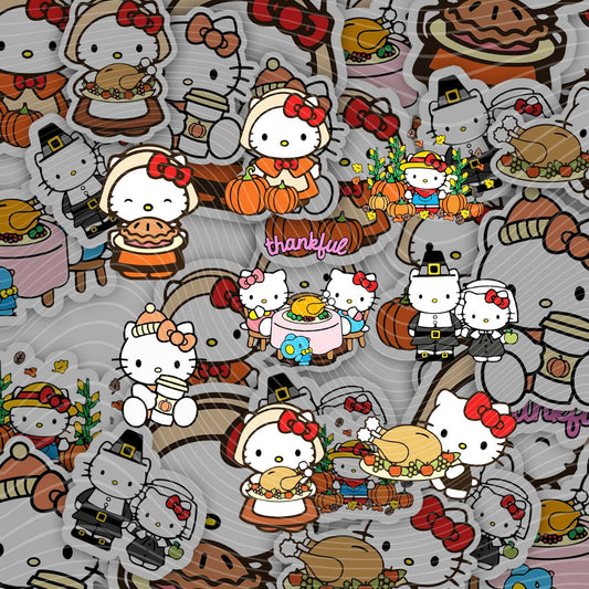 Hello Kitty Thanksgiving UV Decal - Limited Edition Pilgrim and Harvest Collection - Imagine With Aloha