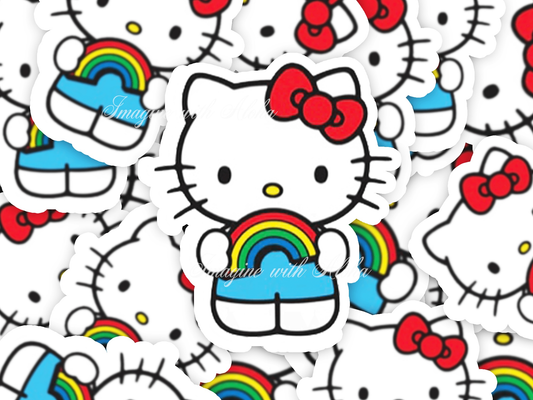 Hello Kitty Rainbow Vinyl Sticker - Imagine With Aloha