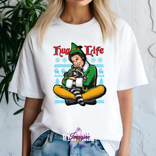 "Hug Life" Funny Christmas T-Shirt - Imagine With Aloha