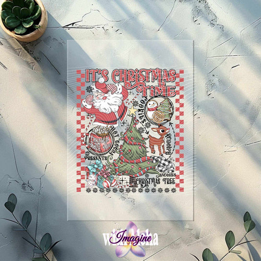 It’s Christmas Time DTF Transfer – Festive Holiday Collage Design - Imagine With Aloha