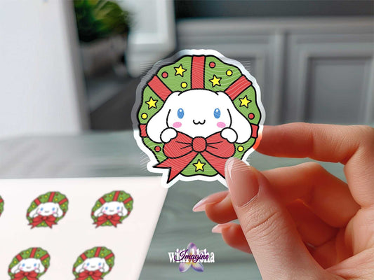 Kawaii Cinnamoroll Holiday Wreath Sticker - Imagine With Aloha