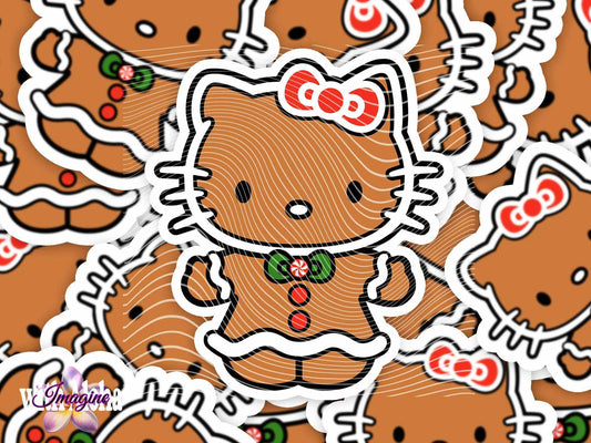 Kawaii Gingerbread-Inspired Holiday Sticker – Festive Fun for Gifts and Crafts - Imagine With Aloha