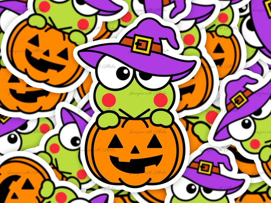 Keroppi Halloween Pumpkin Sticker - Imagine With Aloha