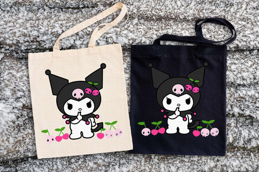 Kuromi Canvas Tote Bag | Reusable Bag | Grocery Bag - Imagine With Aloha