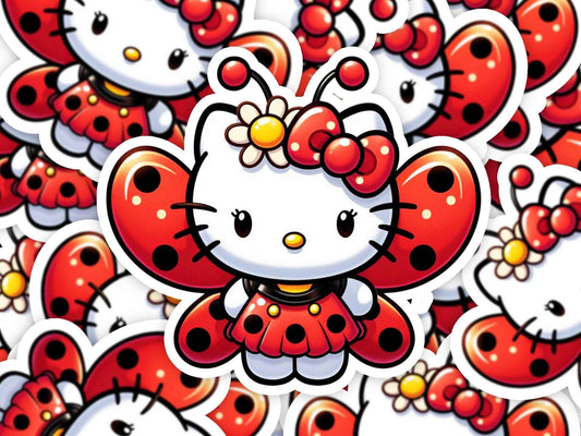 Ladybug Hello Kitty Vinyl Sticker - Imagine With Aloha