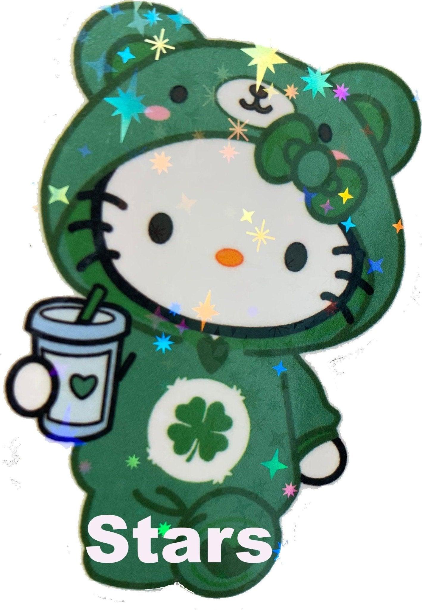 Leopard Print Kawaii Kitty Sticker | Anime Sticker - Imagine With Aloha