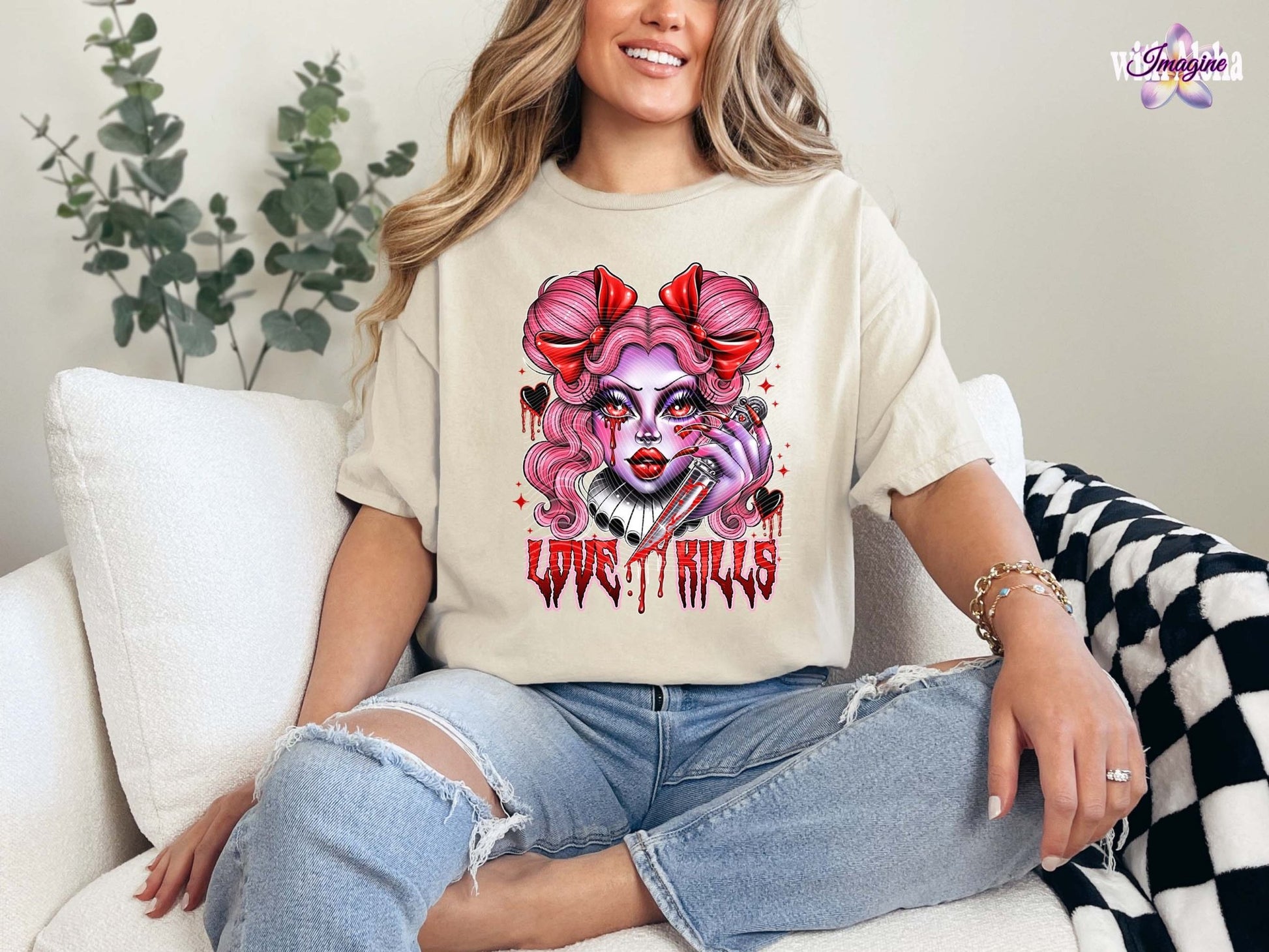 Love Kills T-Shirt – Edgy Valentine's Day Graphic Tee for Women - Imagine With Aloha