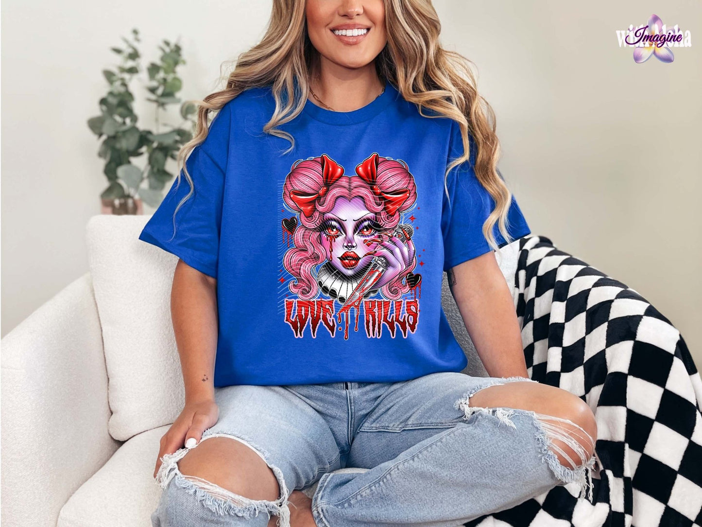 Love Kills T-Shirt – Edgy Valentine's Day Graphic Tee for Women - Imagine With Aloha