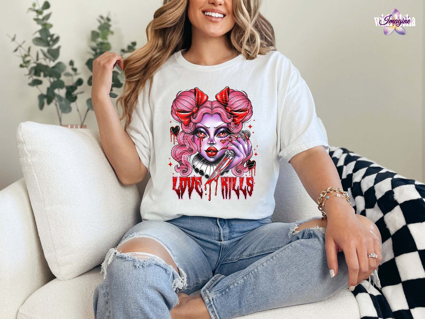 Love Kills T-Shirt – Edgy Valentine's Day Graphic Tee for Women - Imagine With Aloha