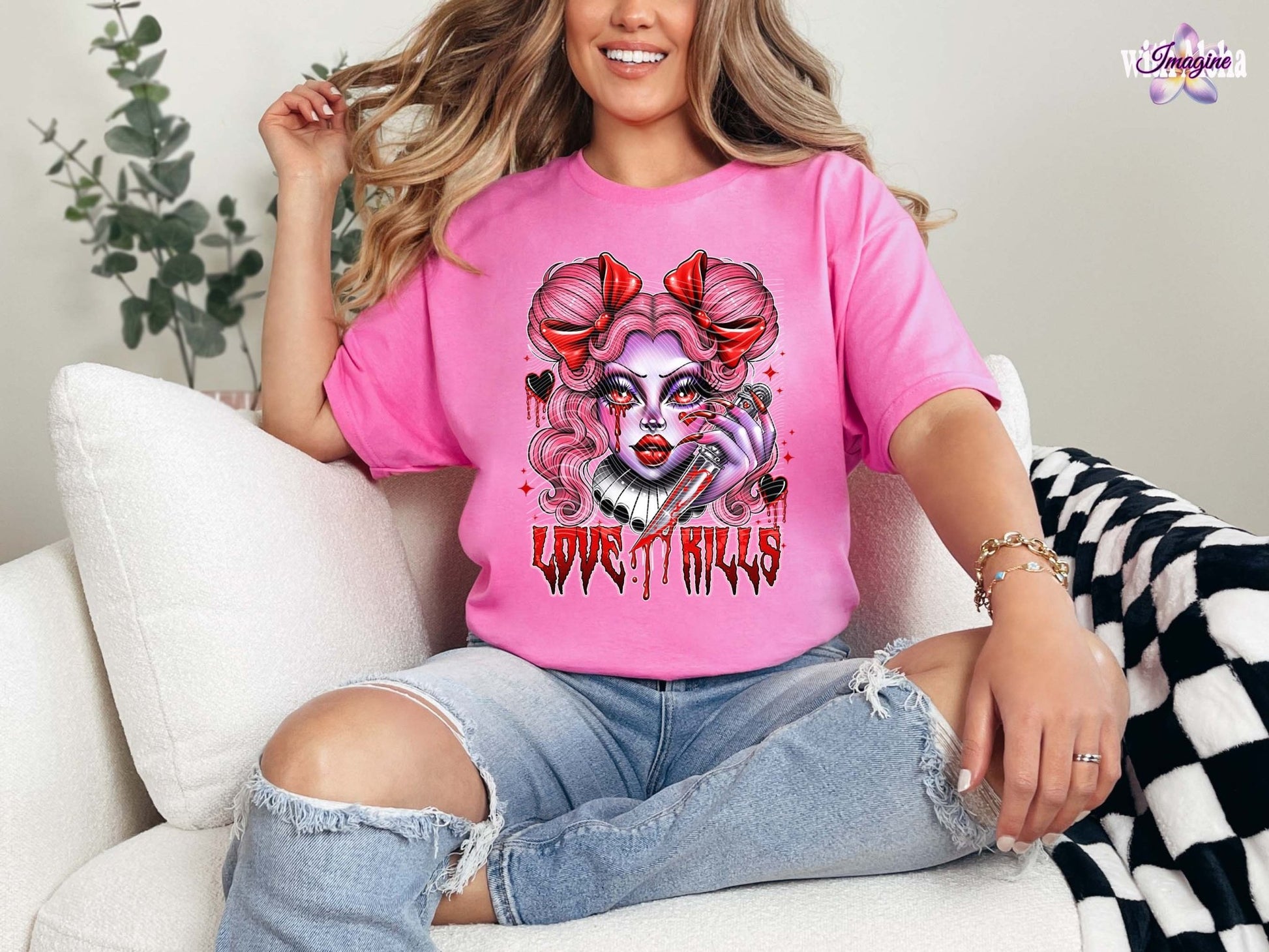 Love Kills T-Shirt – Edgy Valentine's Day Graphic Tee for Women - Imagine With Aloha