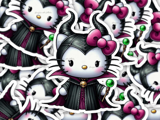 Maleficient Hello Kitty Sticker - Imagine With Aloha