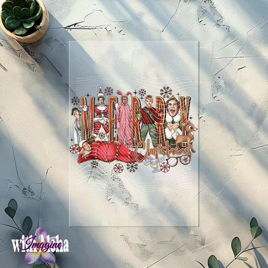 "Merry Christmas" Character Squad DTF Transfer – Perfect for Festive Apparel! - Imagine With Aloha