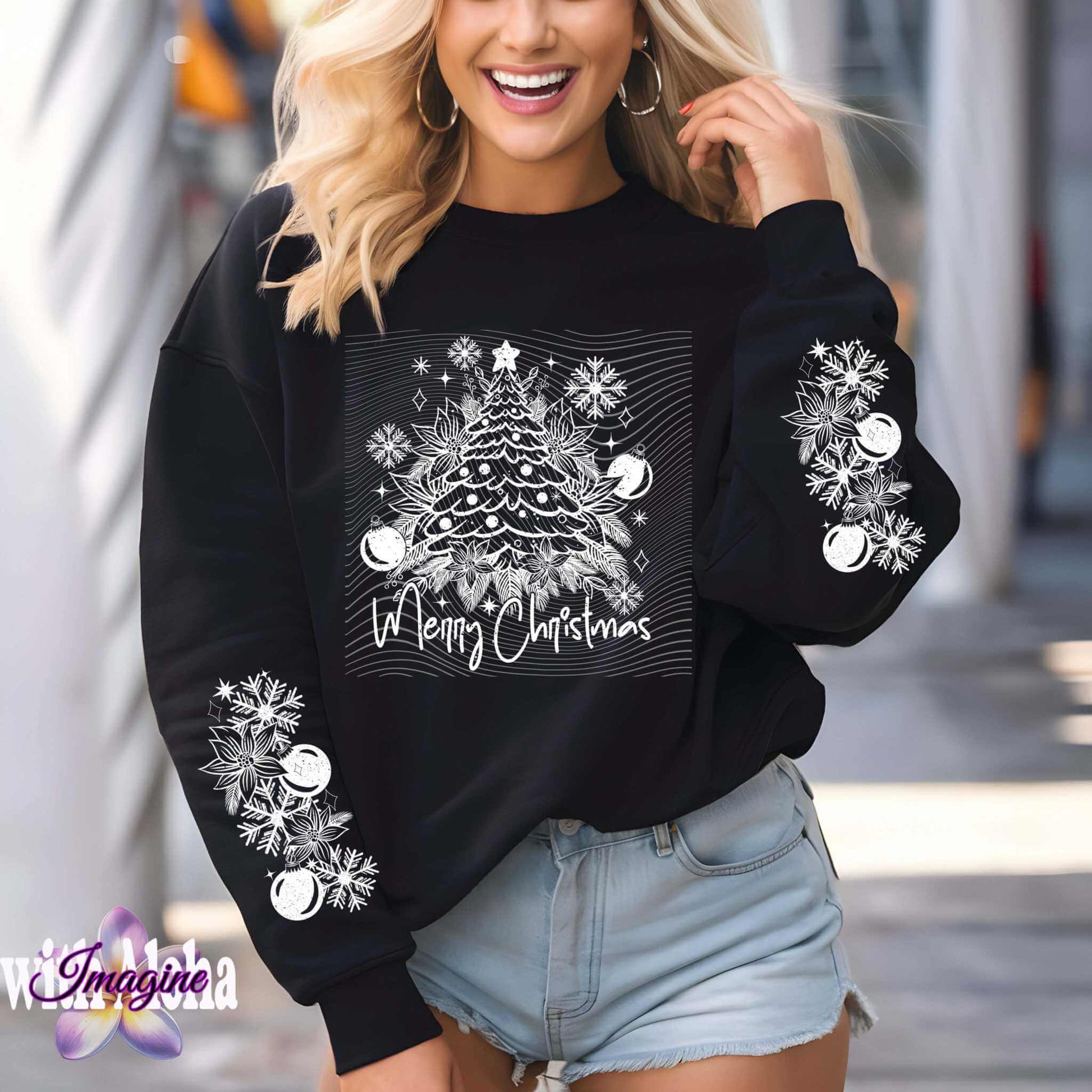 Merry Christmas Long Sleeve Shirt - Imagine With Aloha