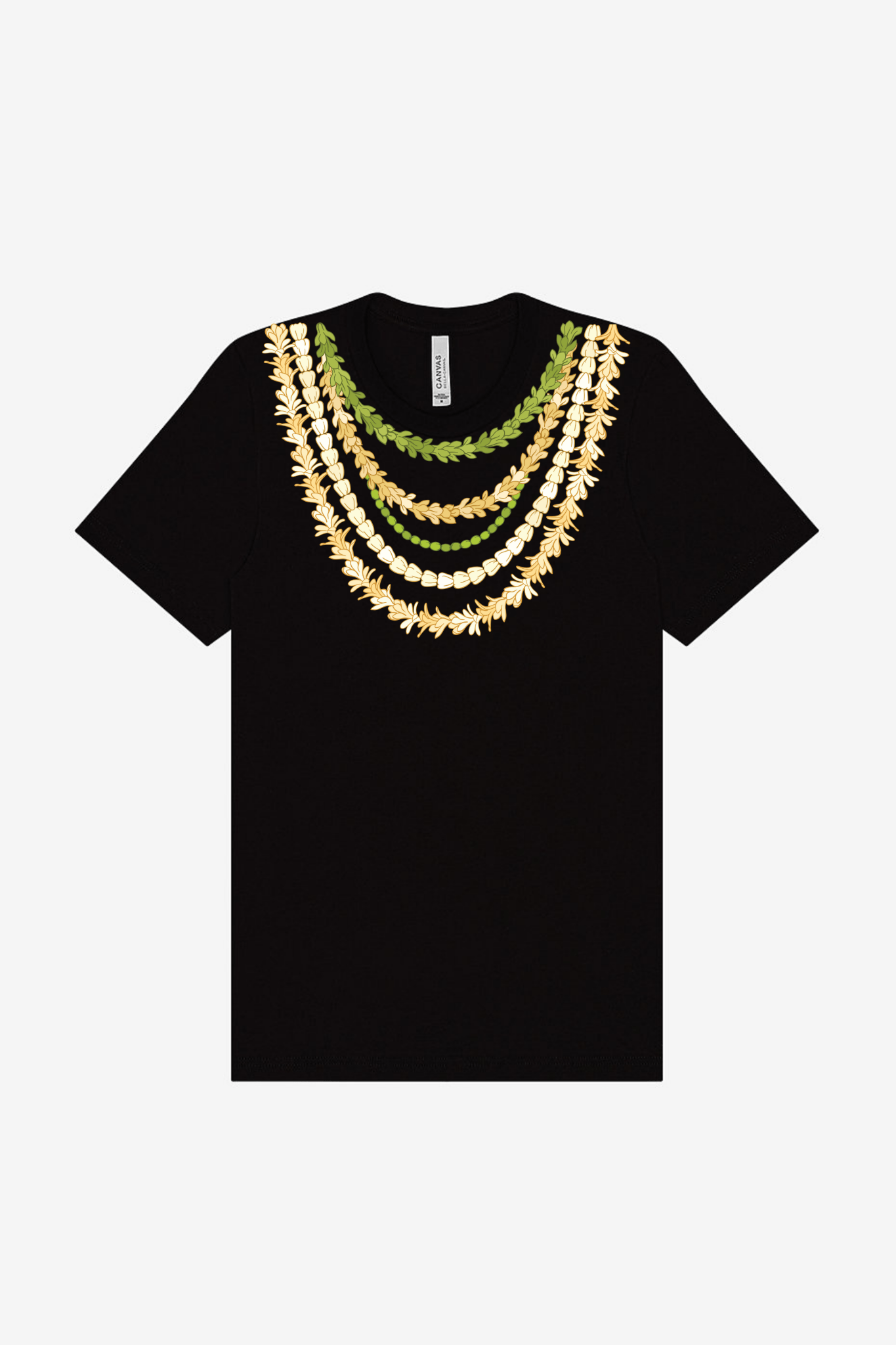 Pakalana & Crown Flower Layered Lei T-Shirt – Hawaiian Lei Graphic Tee | Island Style Unisex Shirt - Imagine With Aloha