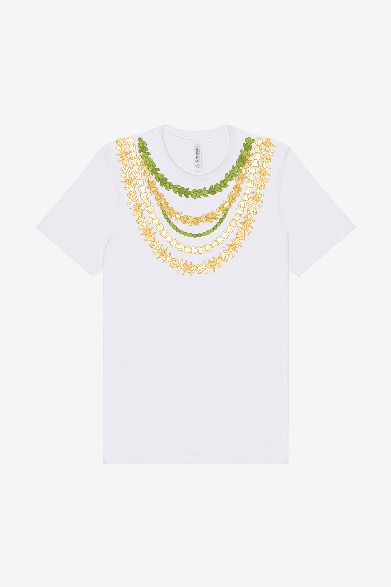 Pakalana & Crown Flower Layered Lei T-Shirt – Hawaiian Lei Graphic Tee | Island Style Unisex Shirt - Imagine With Aloha