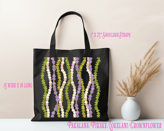 Pakalana, Pikake, Lokelani & Crown Flower Tote Bag - Imagine With Aloha