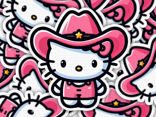 Pink Cowgirl Hello Kitty Sticker - Imagine With Aloha